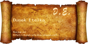 Dusek Etelka névjegykártya