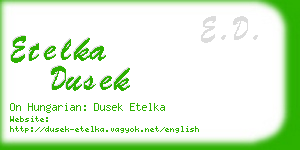 etelka dusek business card